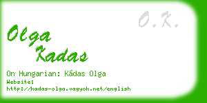 olga kadas business card